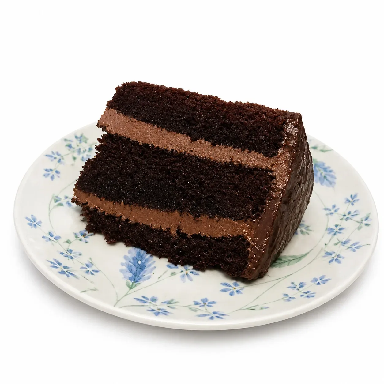 Chocolate cake before and after AI photo enhancement